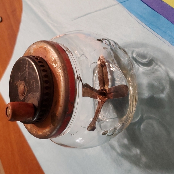 Vintage 30s glass jar egg beater - Picture 1 of 3